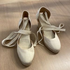 Soludos beige espadrille heels - worn just a few times! Great condition